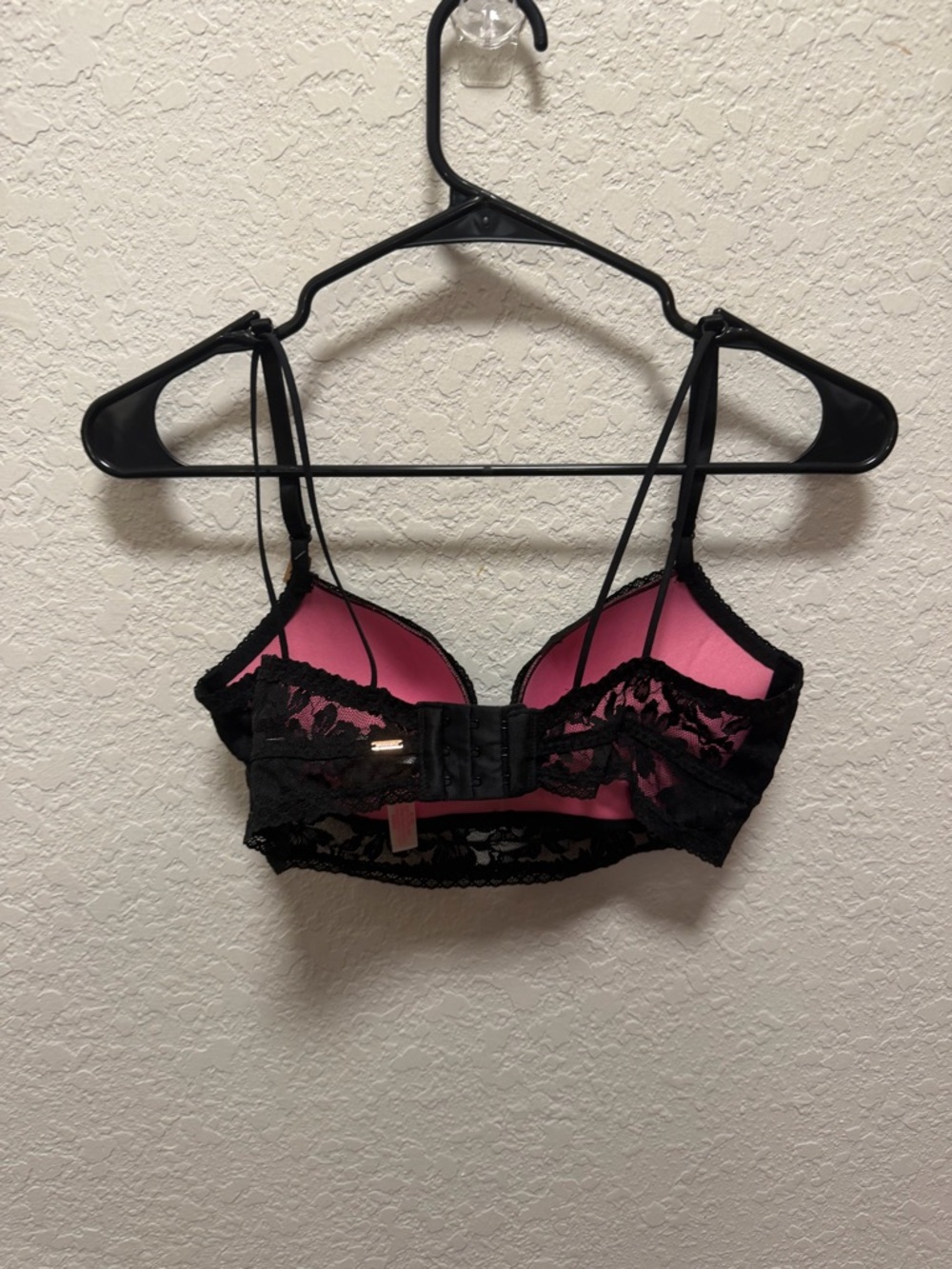 Victoria's Secret PINK Bralette Bra Women's M Black Padded Lace Underwire - Picture 5 of 6
